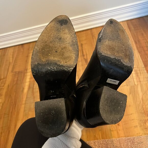 Alexander Wang Gabi Rose Gold Heel Cut Out Chunky Heel Zip Leather Ankle Boots - Picture 14 of 14